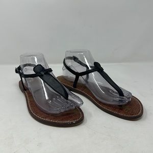 Sam Edelman Gigi Thong Sandals Black Brown size 8.5 adjustable strap open toe
